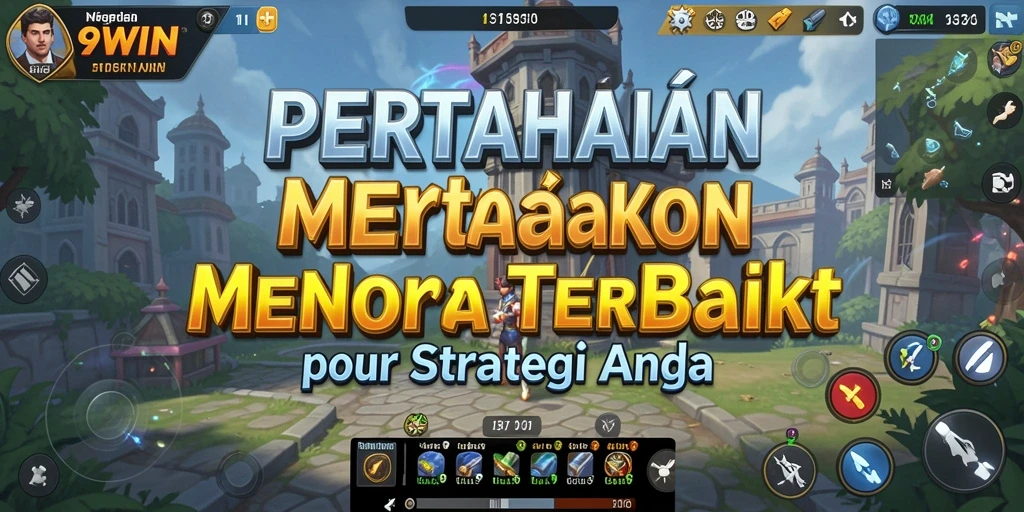 Screenshot gameplay 9WIN menampilkan pertahanan menara yang dinamis.
