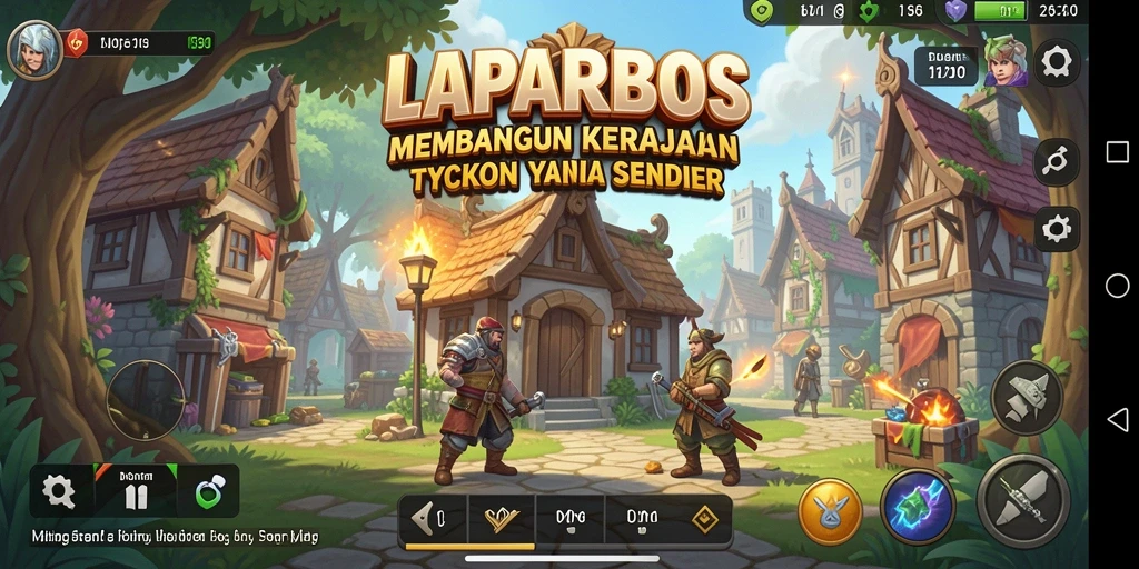 Menampilkan aksi seru dalam membangun kerajaan Tycoon.