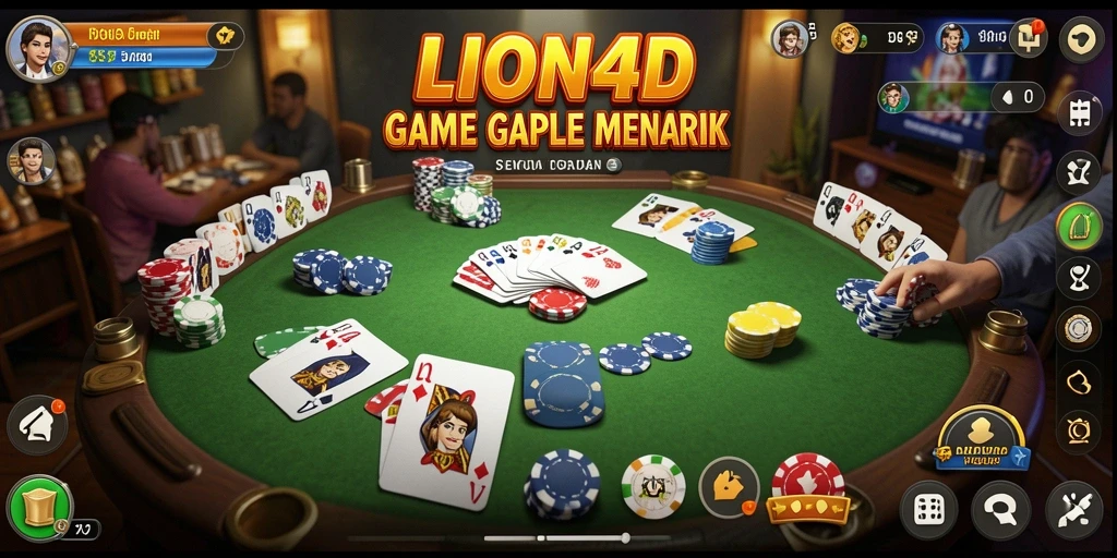 Screenshot gameplay Gaple LION4D yang seru dan menantang.