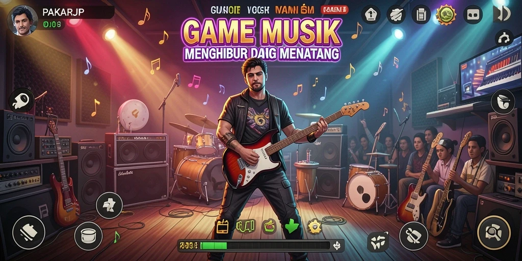 Screenshot PAKARJP menampilkan gameplay musik yang seru dan interaktif.
