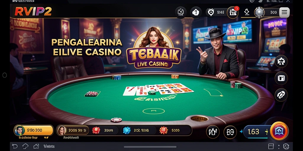 Tampilan gameplay Live Casino yang mengesankan di RVIP2.