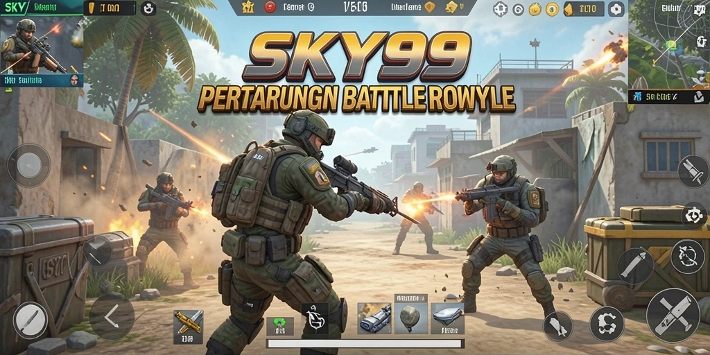Tangkapan layar menunjukkan aksi intens dalam permainan Battle Royale.