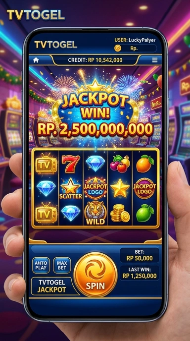 Tampilan utama aplikasi tvtogel yang stylish dan ramah pengguna.